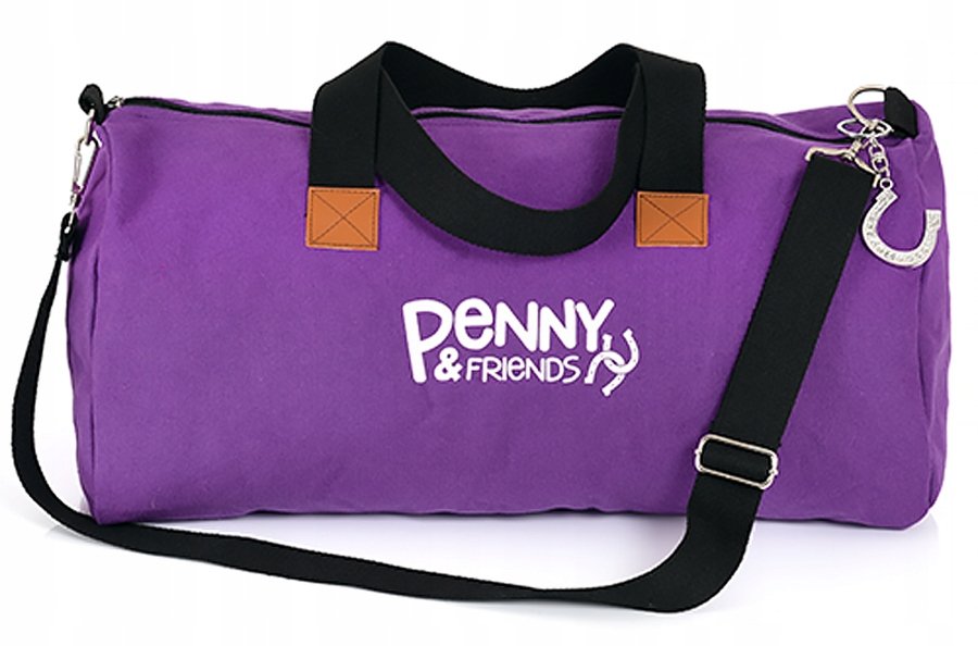 DUŻA SPORTOWA PODRÓŻNA TORBA NA SIŁOWNIE TRENING FITNESS 50x23cm FIOLETOWA