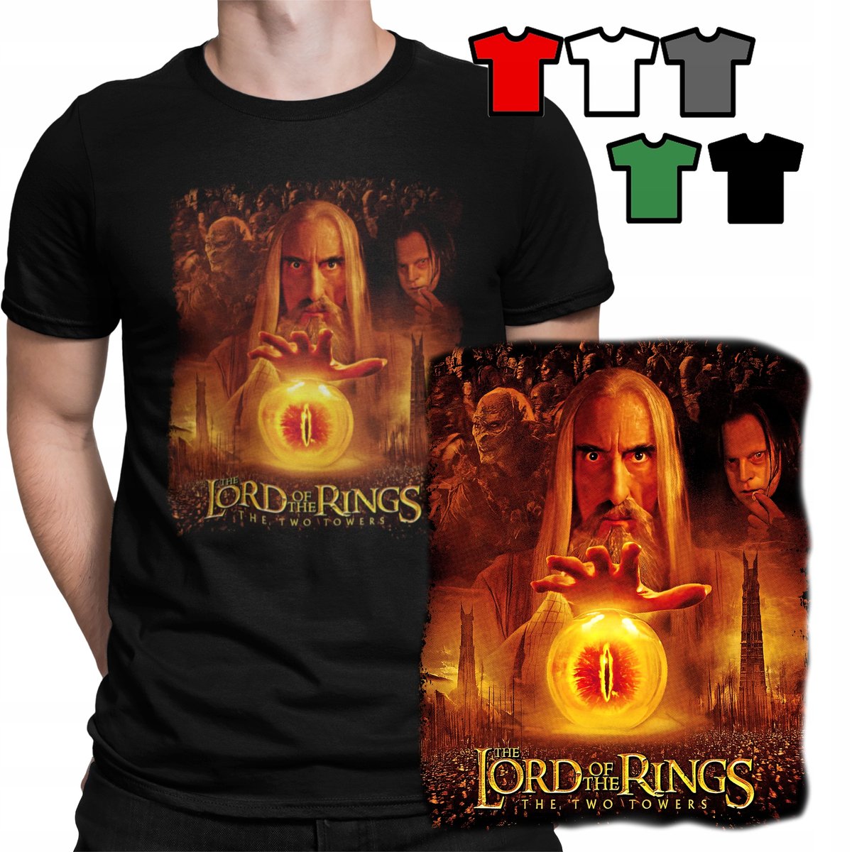 KOSZULKA T-SHIRT MĘSKI WZORY DO WYBORU - WŁADCA PIERŚCIENI FILMY - M