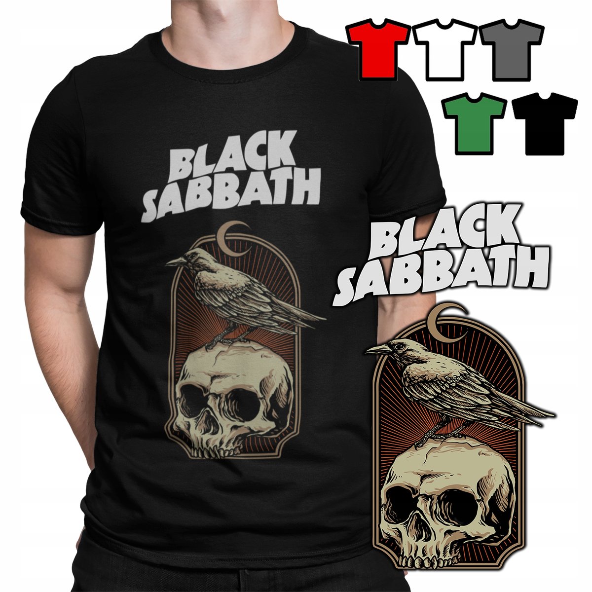 KOSZULKA T-SHIRT MĘSKI WZORY - BLACK SABBATH ROCK METAL MUZYKA - M