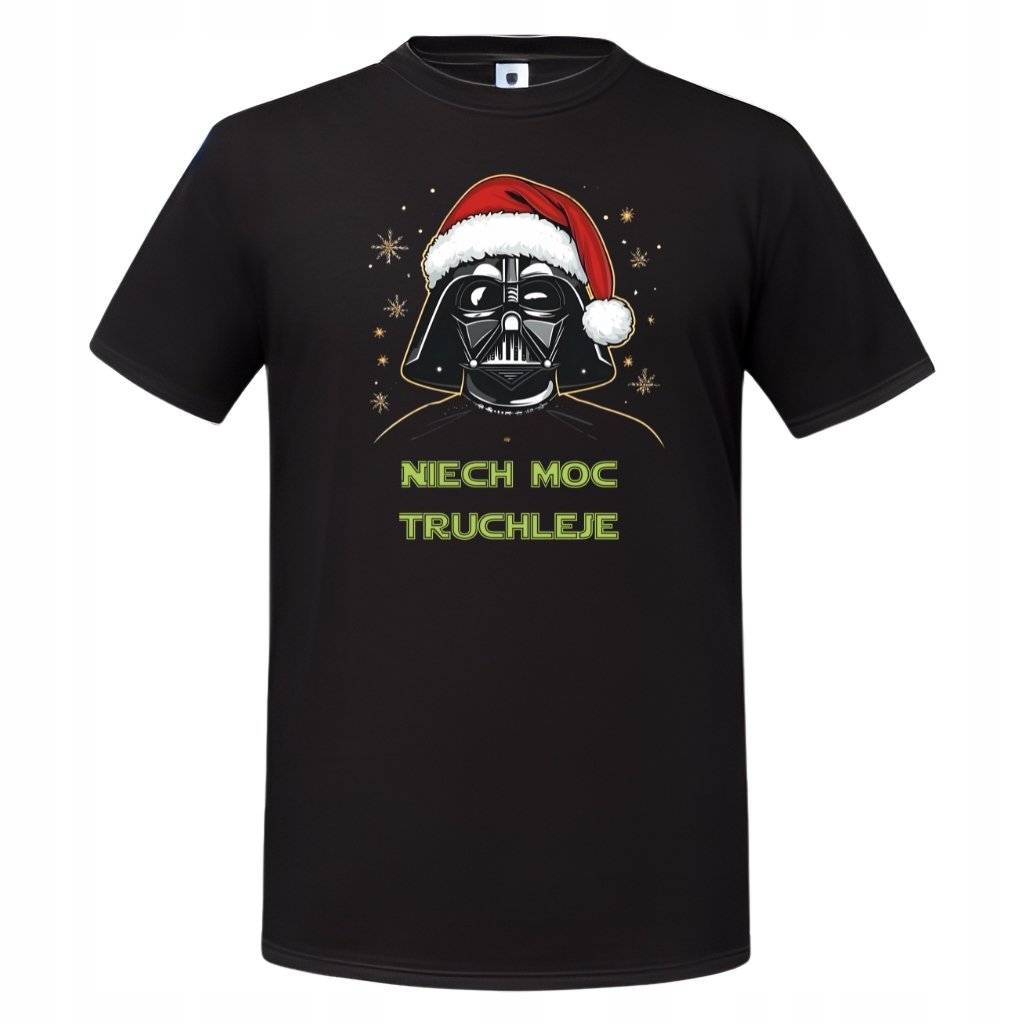 Koszulka męska Świąteczna t-shirt prezent na Święta Niech Moc Truchleje