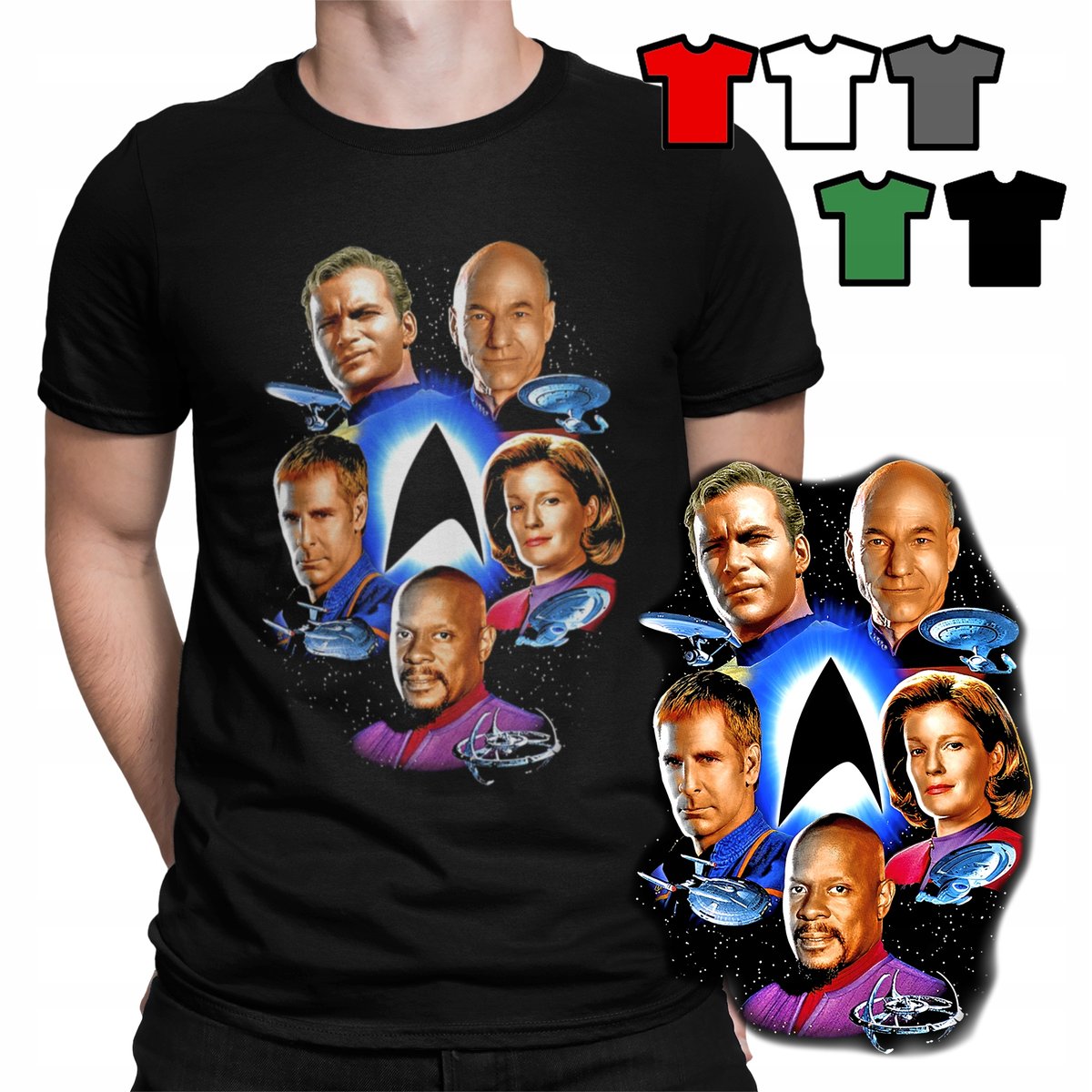 KOSZULKA T-SHIRT MĘSKI WZORY DO WYBORU - STAR TREK KOLORY - L
