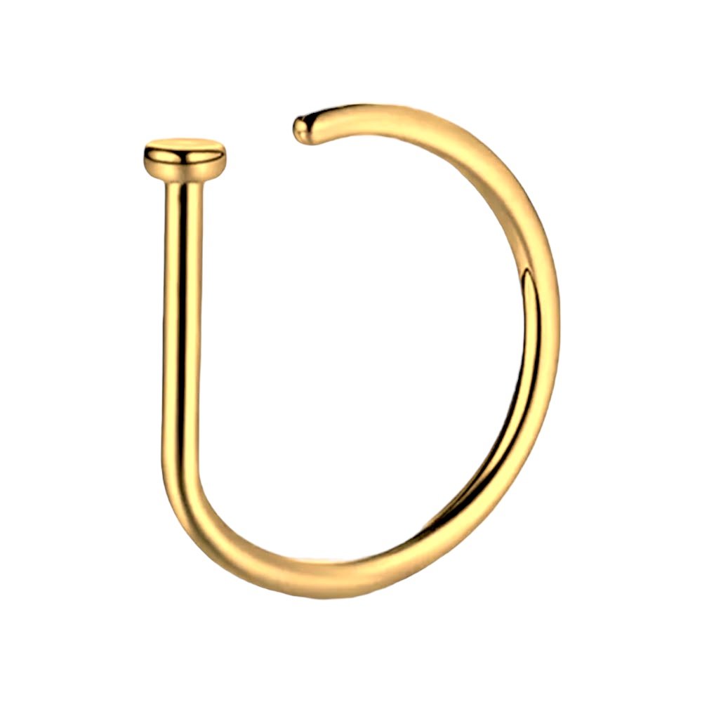Kolczyk PIERCING do nosa typu D-ring złoty Dring Nostril Kółko TYTAN 1.0/10