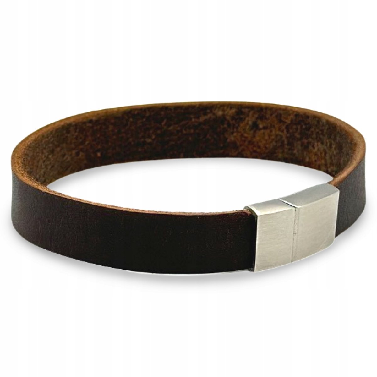 Męska Bransoletka Skórzana - Wyjątkowy Design - Parker Quality -ROZMIAR L