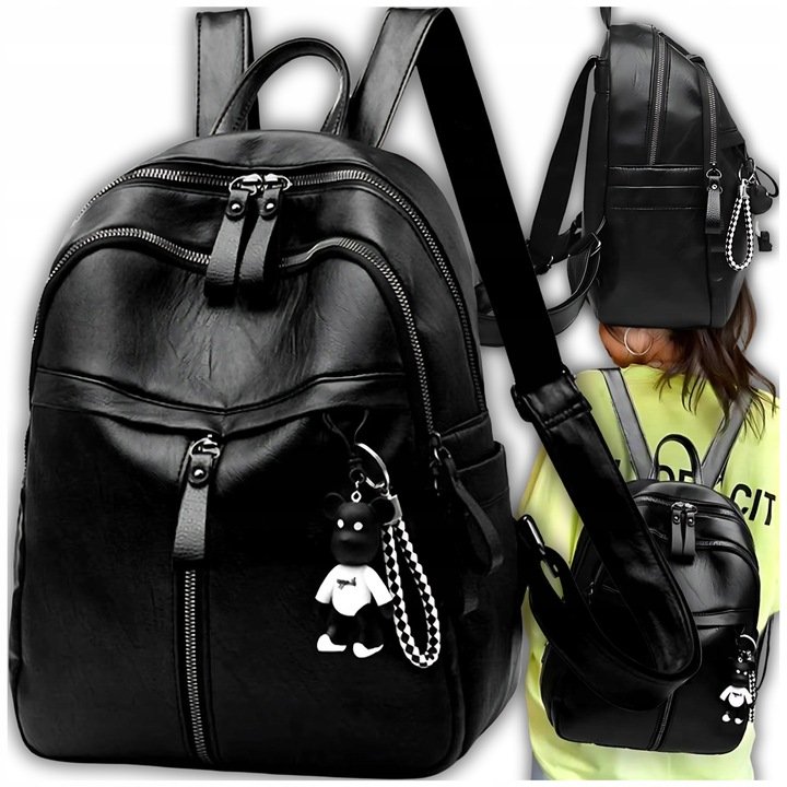 PLECAK DAMSKI SZKOLNY RETRO ELEGANCKI MIEJSKI POJEMNY SKÓRA EKOLOGICZNA