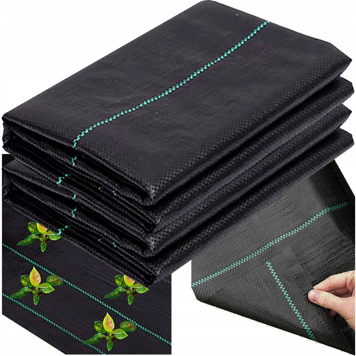 AGROWŁÓKNINA 70G 1,6x50m CZARNA UV AGROTKANINA MATA ANTYCHWASTOWA