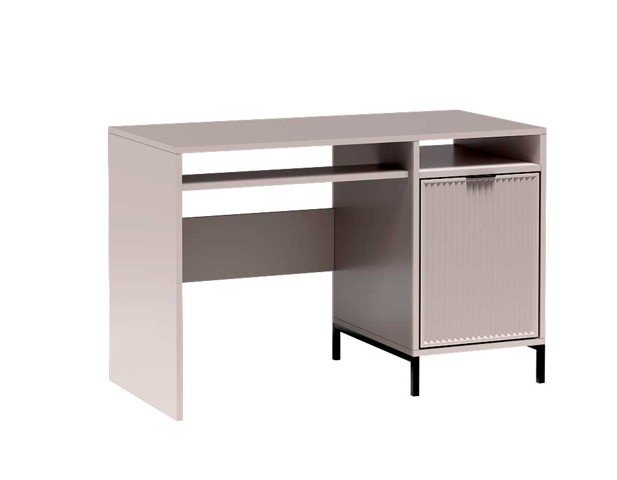 Nowoczesne biurko ryflowane fronty kaszmir metalowe nogi STYLES