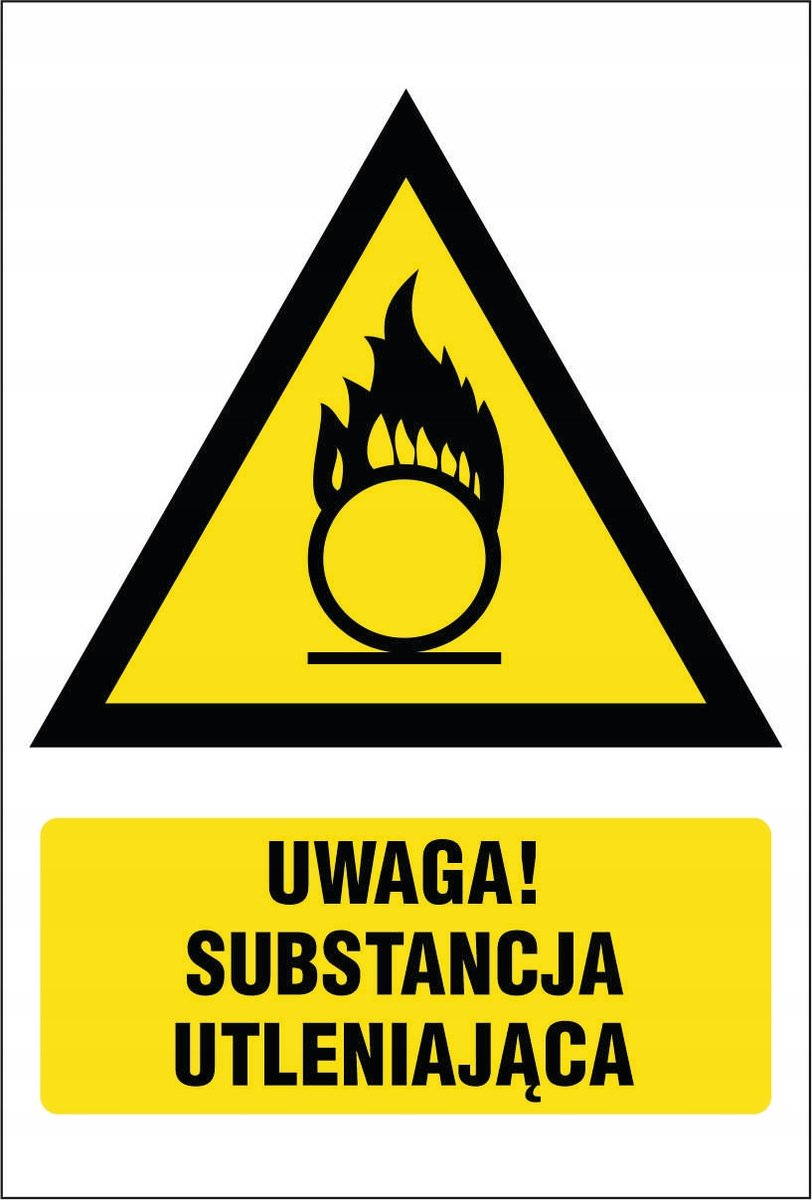Naklejka Uwaga substancja utleniająca 30x42cm