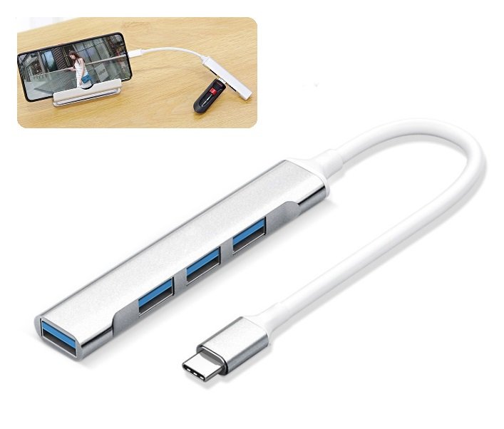 Adapter 4w1 HUB USB-C USB 2.0
