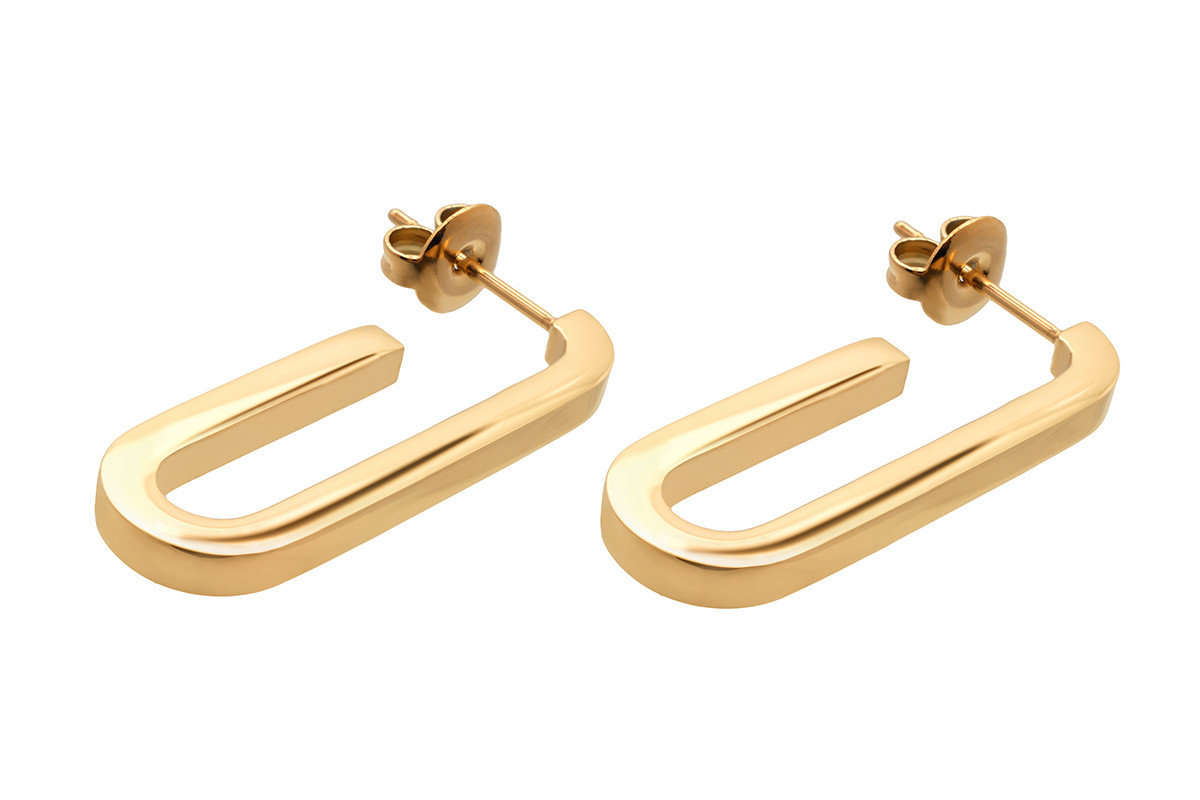 Oryginalne kolczyki z pozłacanej stali szlachetnej