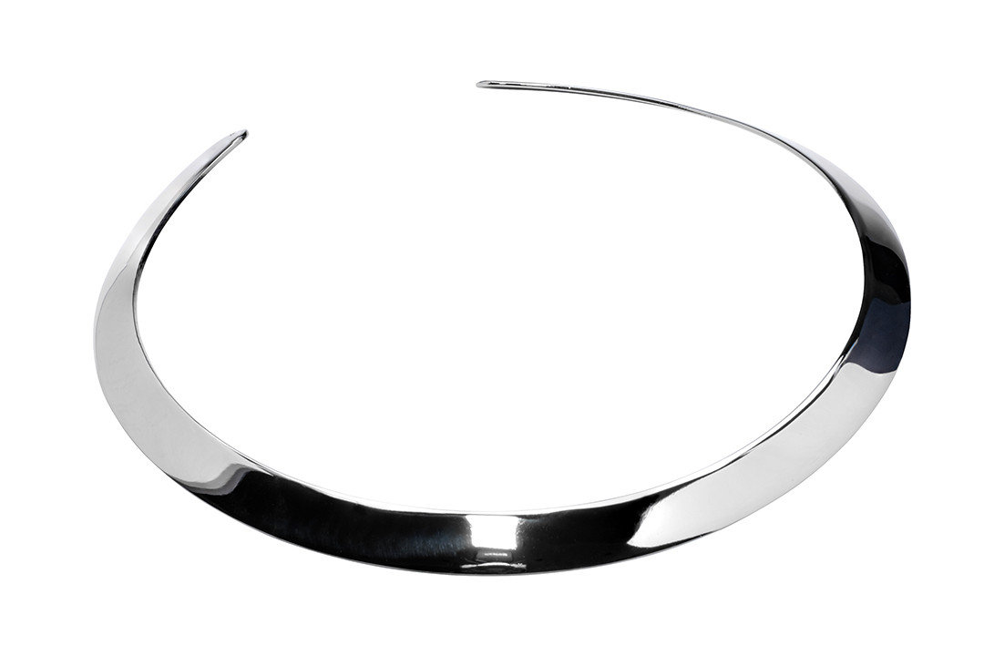 Szeroki srebrny chocker ze stali szlachetnej