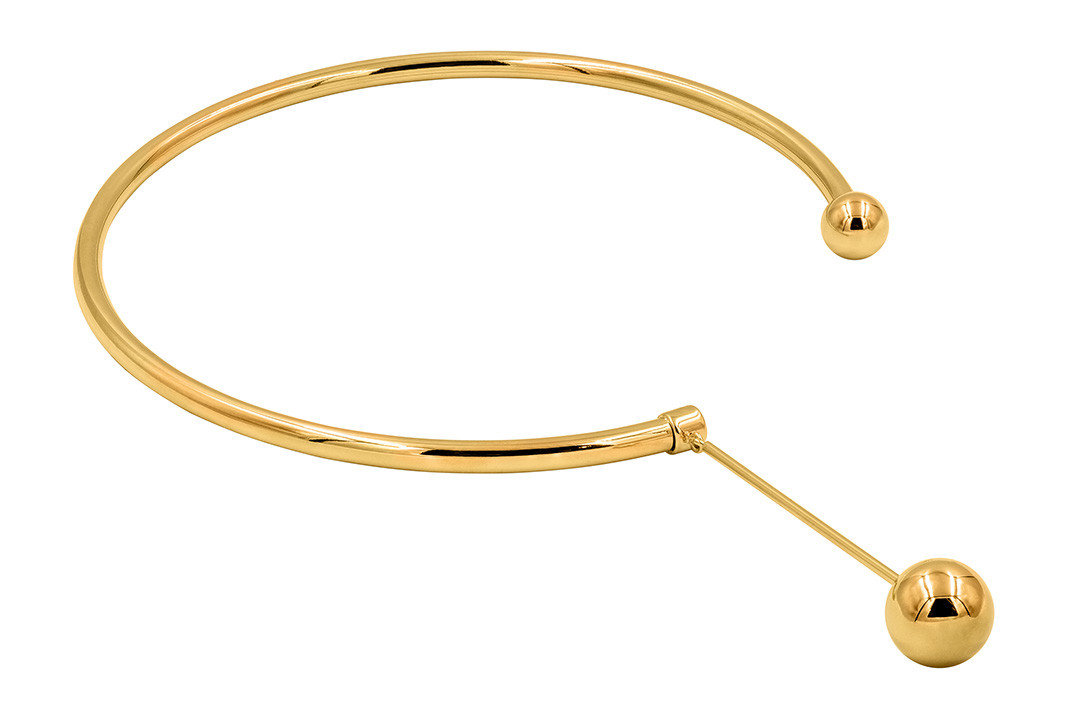 Naszyjnik z pozłacanej stali szlachetnej z kulką