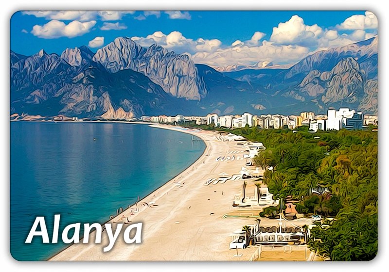 ALANYA - Plaża - Krajobraz - Magnes na lodówkę