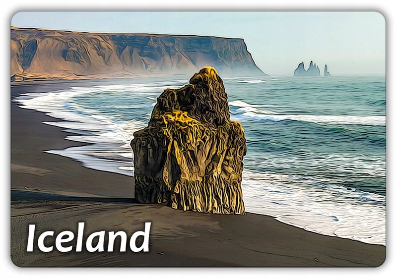 ISLANDIA - Krajobraz - Morze - Magnes na lodówkę