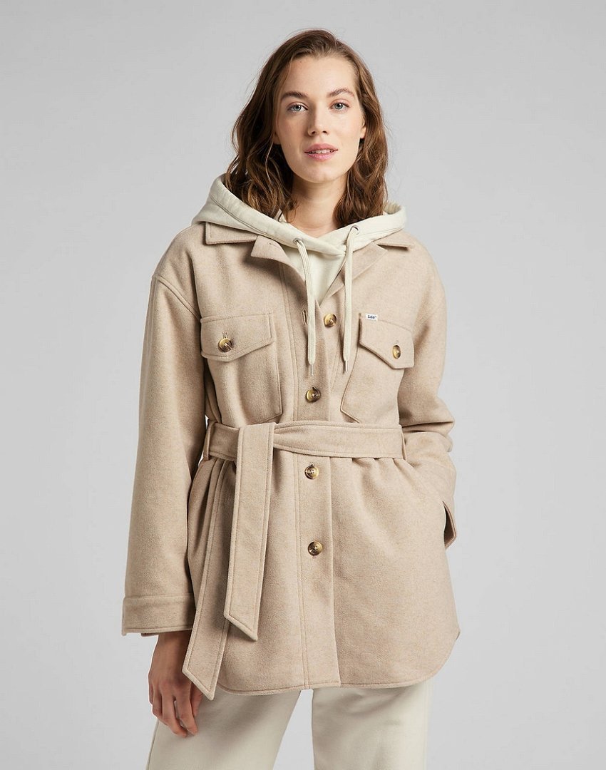 Damski płaszcz Lee WOOL OVERSHIRT S