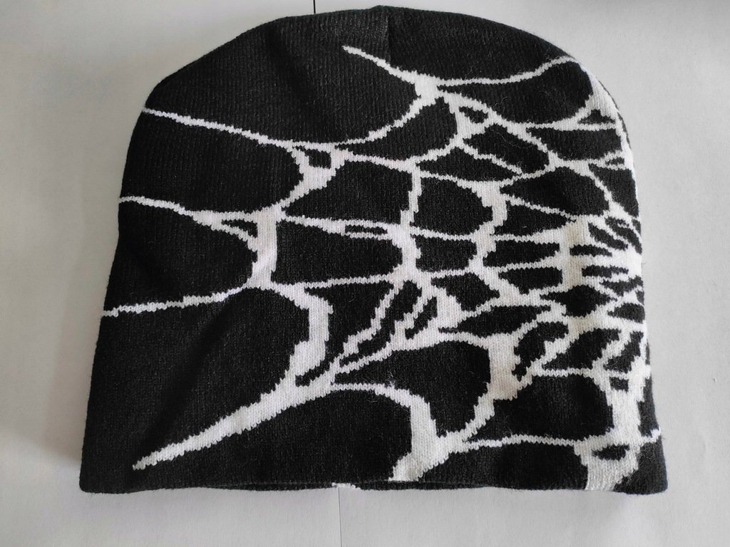 Czapka Y2K beanie pajęczyna spider pająk streetwear czarna