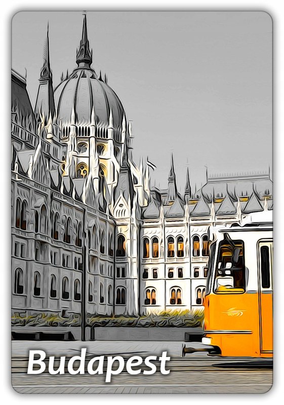 BUDAPESZT - Architektura - Stolica - Budapest - Magnes na lodówkę