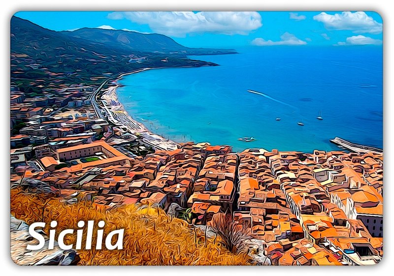 SYCYLIA - Wyspa - Krajobraz - Zatoka - Morze - Sicilia - Magnes na lodówkę