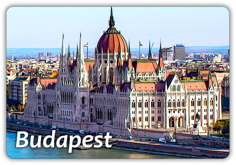 BUDAPESZT - Parlament - Gmach - Węgry - Budapest - Magnes na lodówkę