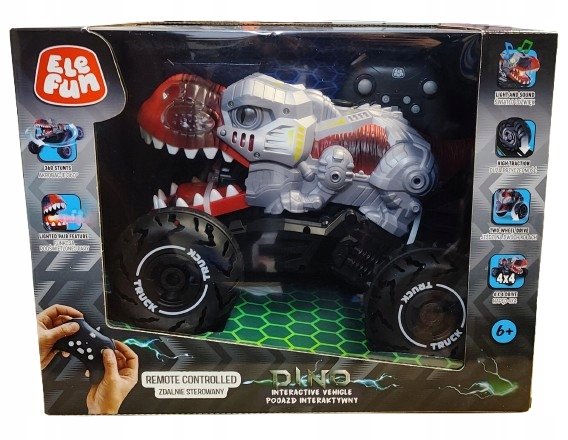 ELEFUN Pojazd interaktywny zdalnie sterowany DINO światło dźwięk 568