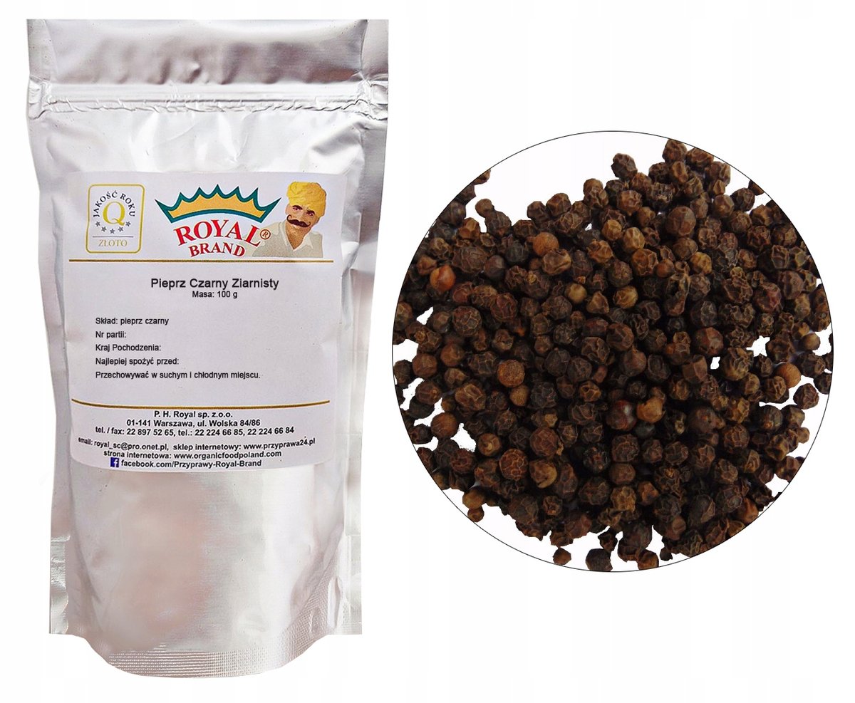 Pieprz Czarny Ziarnisty Aromatyczny 100 g Klasa 1 Bardzo Dobry
