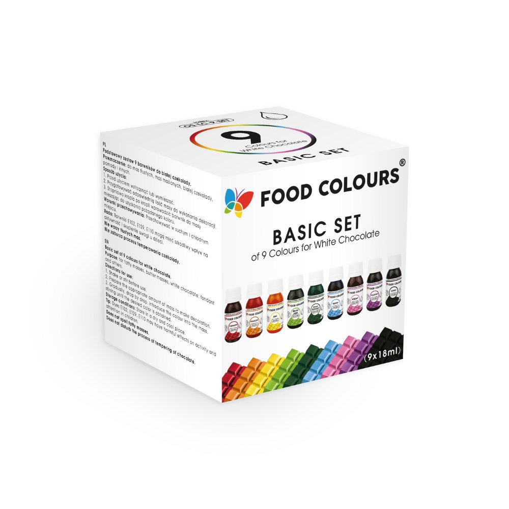 Food Colours Zestaw barwnik do czekolady. 9x18g