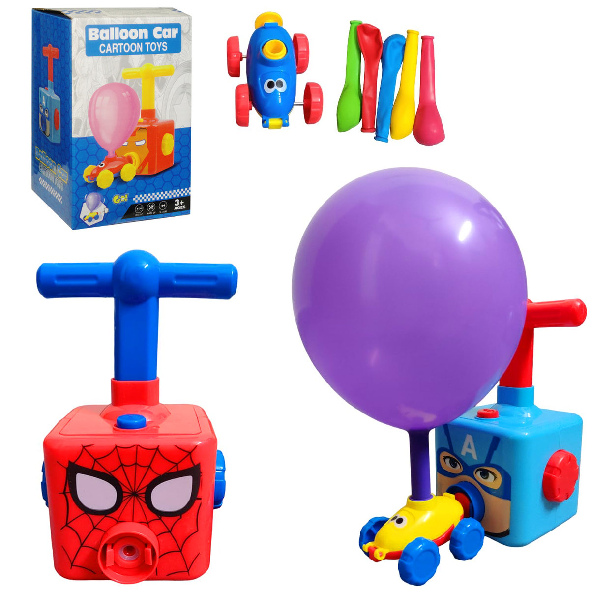 WYRZUTNIA BALONOWA Z AUTKIEM ZABAWKA DLA DZIECI