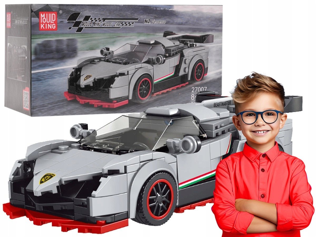 KLOCKI KONSTRUKCYJNE dla dzieci 398 el. SPORTOWE AUTKO spoiler