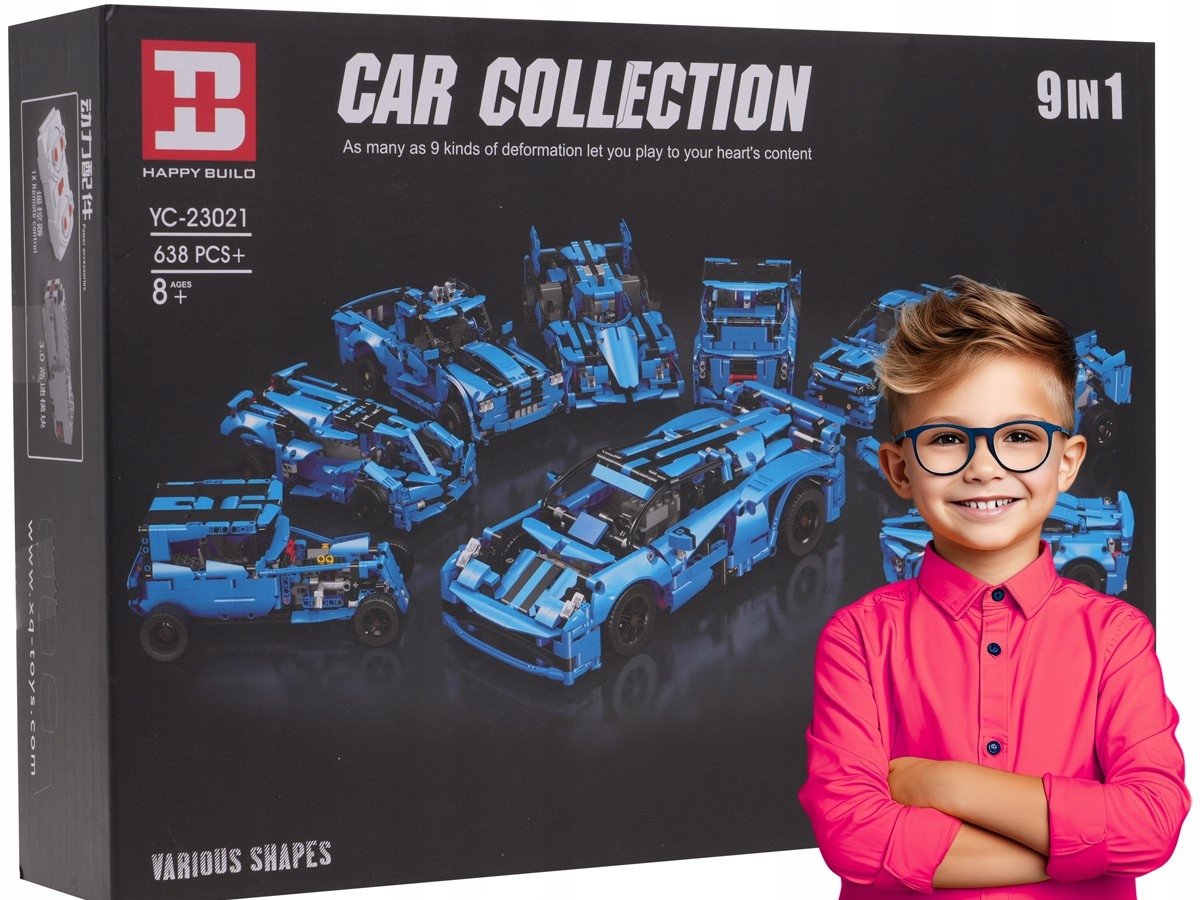 KLOCKI TECHNICZNE dla dzieci 638 elementy PILOT autko do złożenia