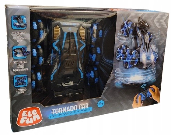 ELEFUN Samochód KASKADERSKI TORNADO CAR zdalnie sterowany NIEBIESKI 279