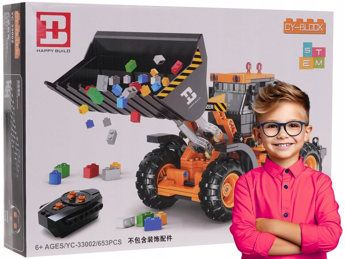 KLOCKI TECHNICZNE spychacz POJAZD BUDOWALNY 653 elementy PILOT