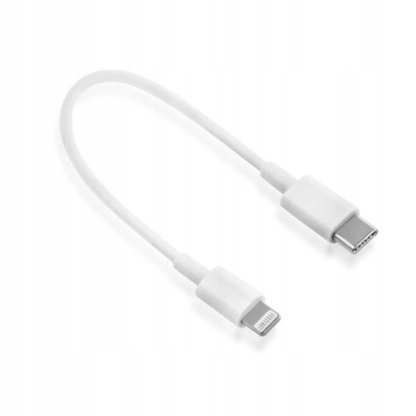 Kabel TYP C I Lightning do iPhone Krótki 20cm biały Przewód do Powerbank do ładowania Telefonu USBC Typu
