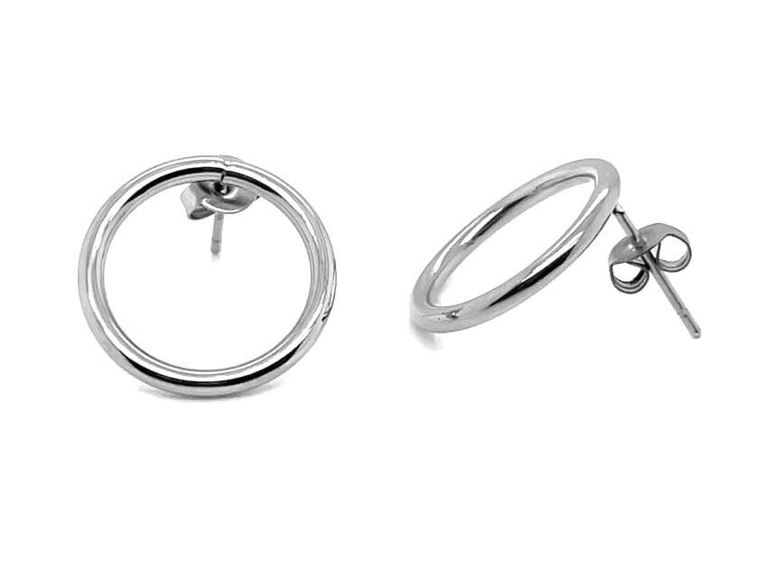 Delikatne okrągłe kolczyki ze stali szlachetnej