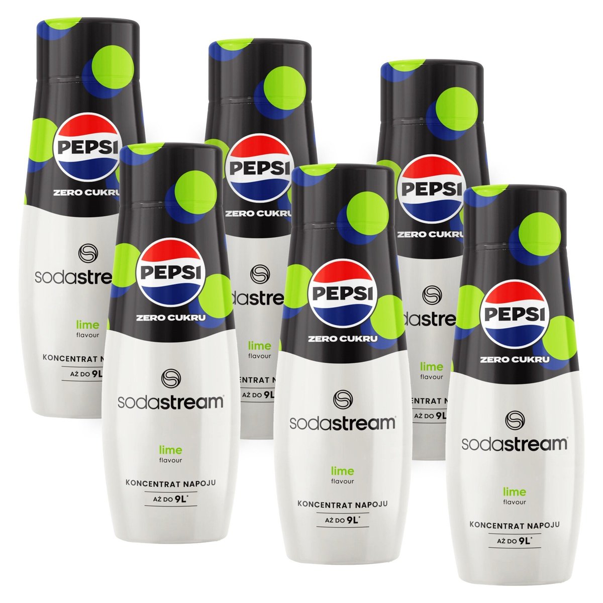 Zestaw Syropów do saturatora SODASTREAM Pepsi Max o Smaku Limonki 6 x 440ml