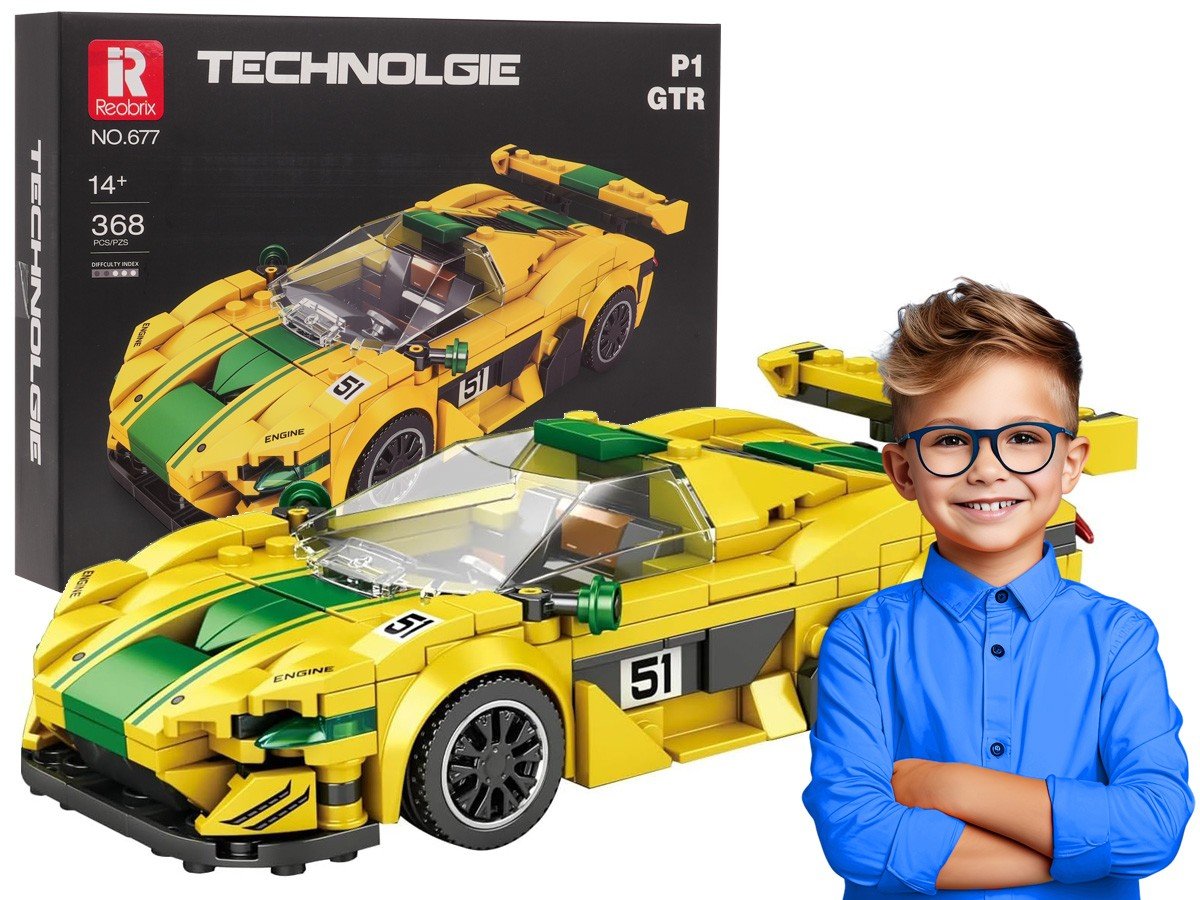 KLOCKI KONSTRUKCYJNE 368 el. do składania SPORTOWE AUTO spoiler dla dzieci