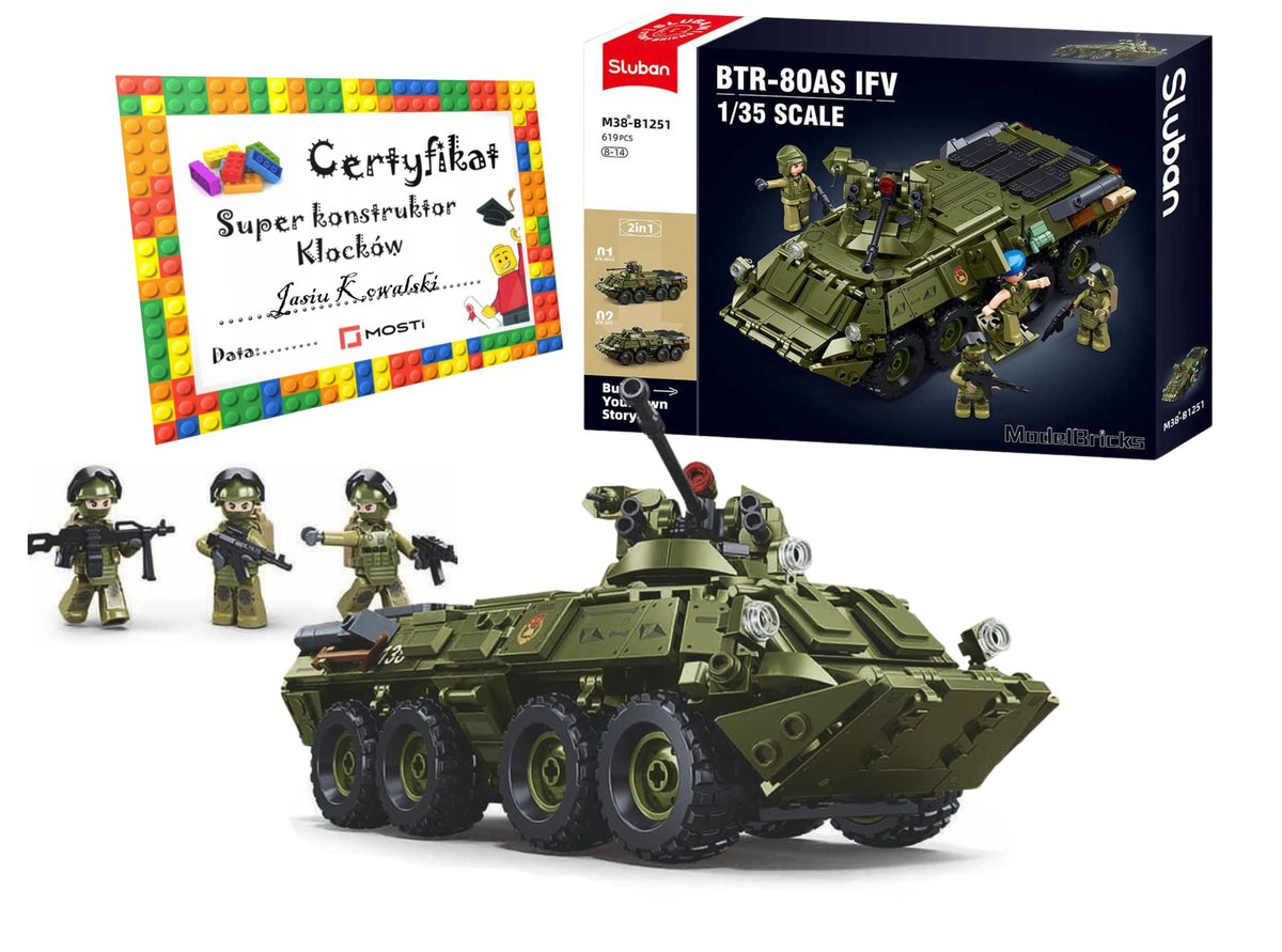 KLOCKI SLUBAN MB Wóz bojowy radziecki czołg BTR-80 619 - B1251
