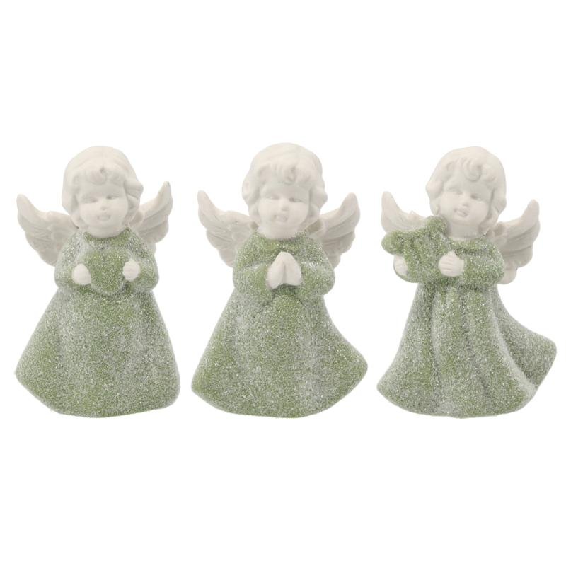 figurka 13cm ANIOŁEK zielony 3szt