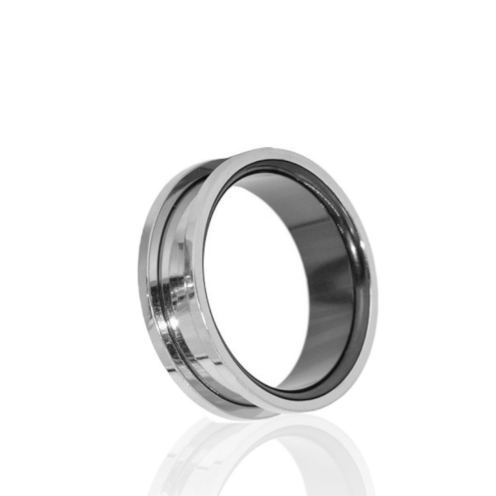 TUNEL Klasyczny odkręcany Stal Ch. 316L Srebrno-czarny Metal Plug r. 8mm