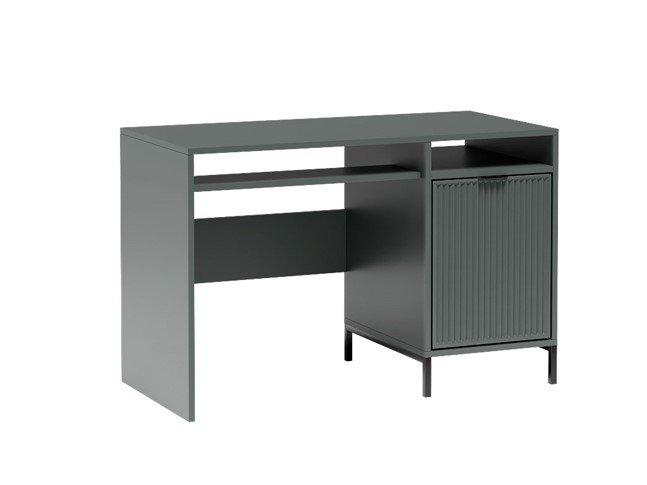 Nowoczesne biurko ryflowane fronty green stone metalowe nogi STYLES