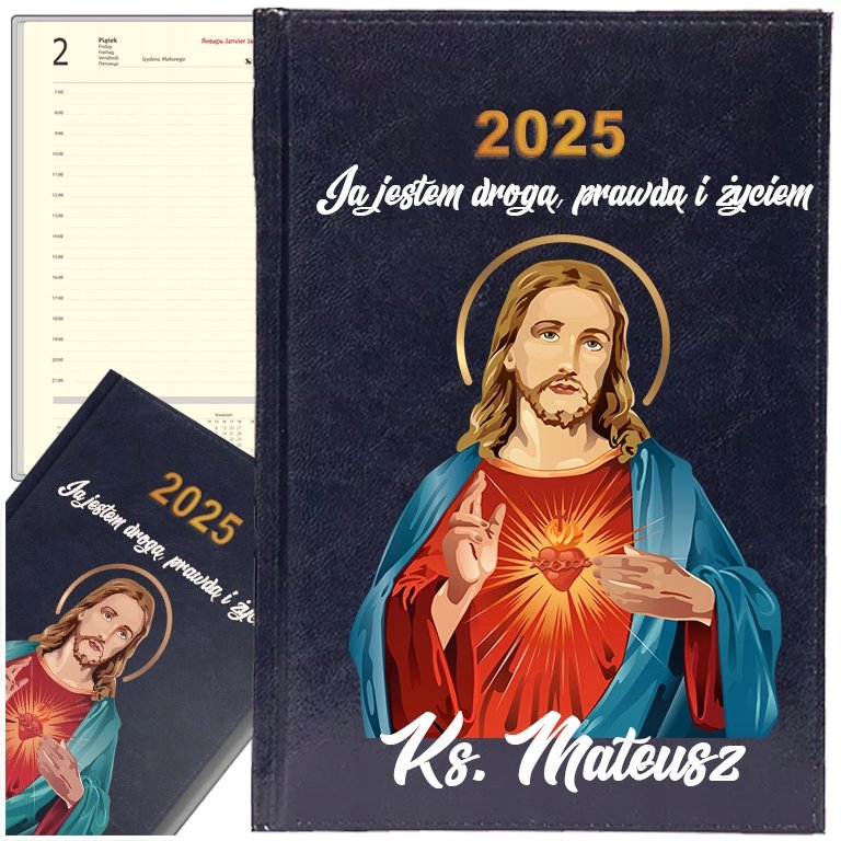 KALENDARZ KSIĄŻKOWY 2025 DZIENNY A5 RELIGIJNY DLA KSIĘDZA TERMINARZ Z7