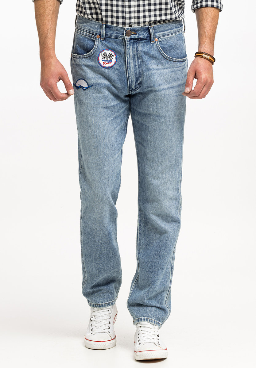 Męskie spodnie jeansowe proste Wrangler GREENSBORO W32 L34