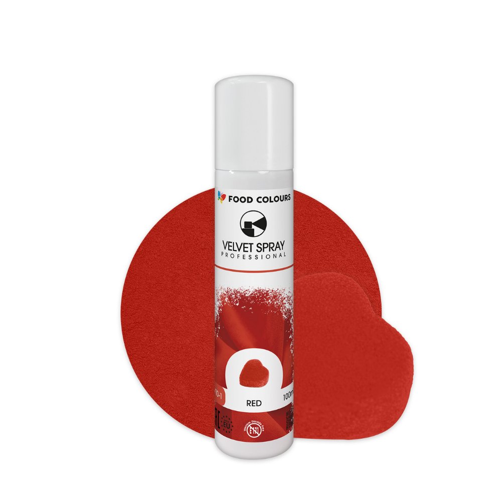 Food Colours Spray velvet zamsz czerwony 100ml