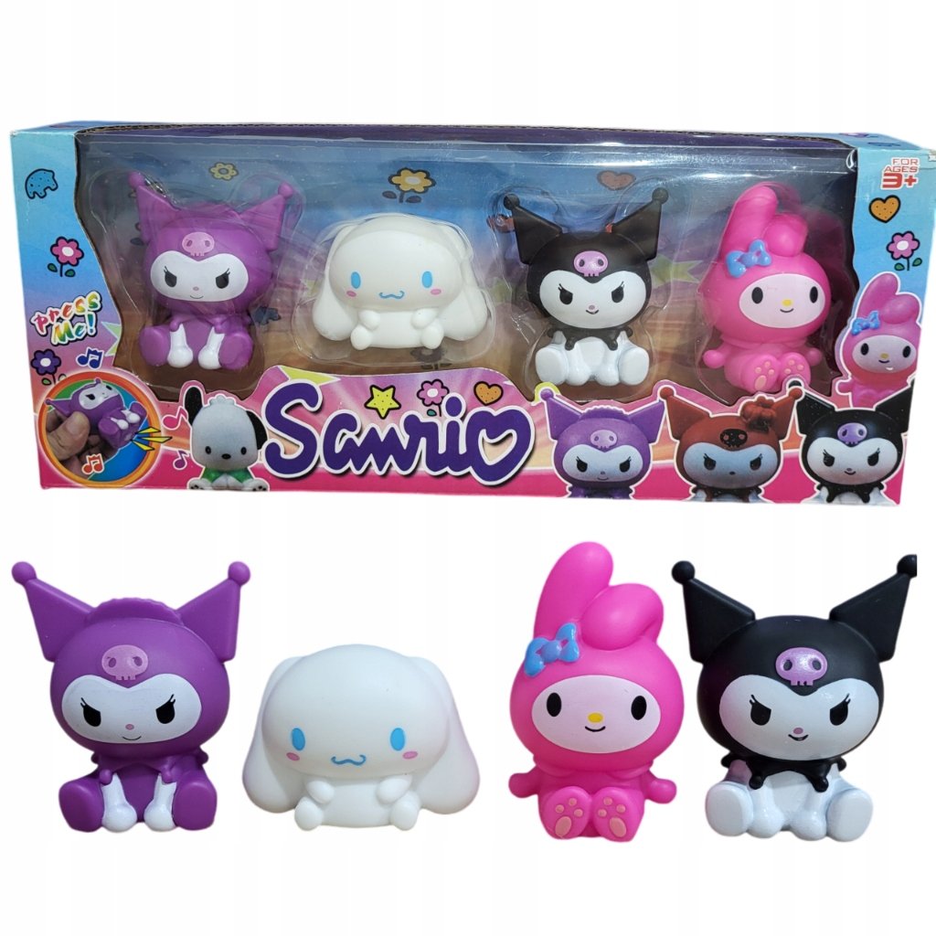Zestaw Figurek Sanrio KUROMI CINNAMOROLL HELLO KITTY MY MELODY 4szt