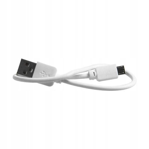 Kabel Krótki 20cm PC Micro USB BIAŁY do powerbanka Przewód do ładowania Telefonu Mikro USB