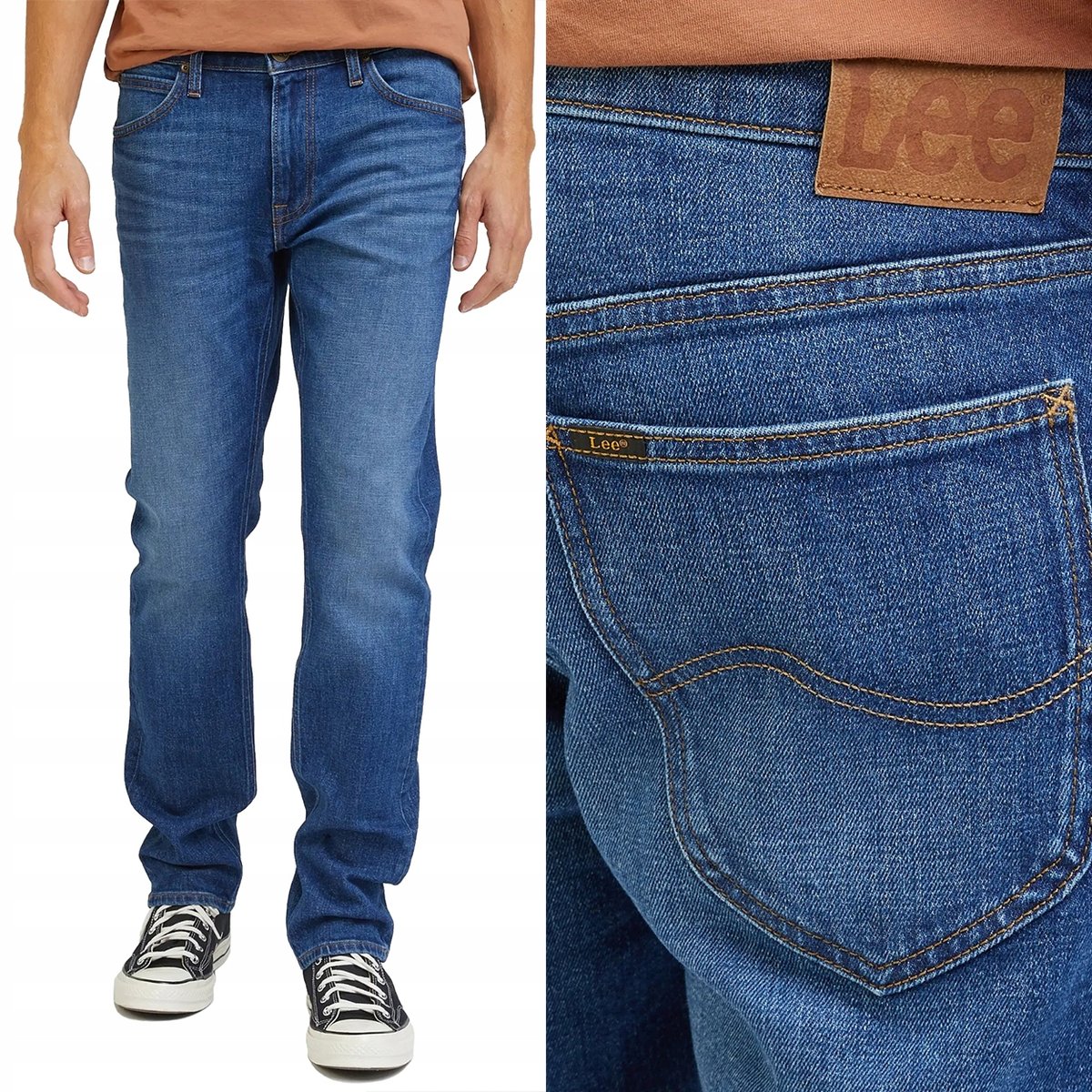 Lee DAREN ZIP FLY Worn In PROSTE SPODNIE JEANSOWE CIEMNY DżINS W31 L34