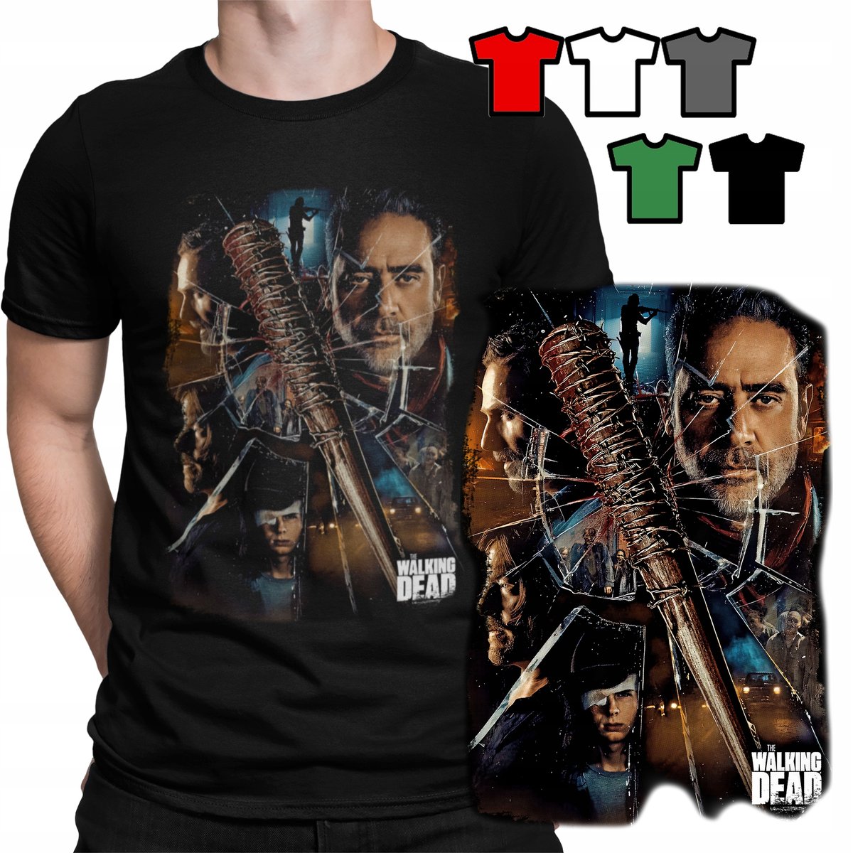KOSZULKA T-SHIRT MĘSKI WZORY DO WYBORU - THE WALKING DEAD SERIALE - L