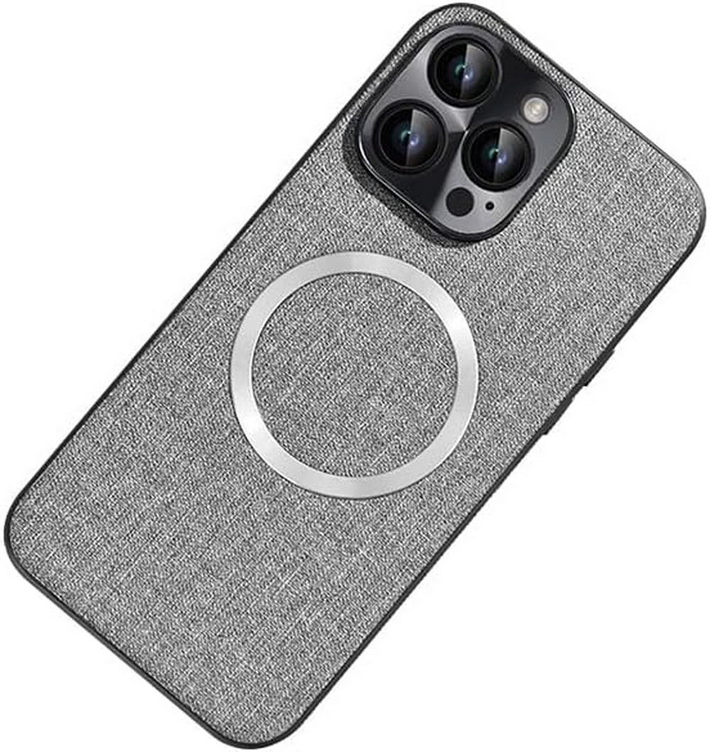 Etui Canvas obudowa magnetyczna z ochroną aparatu do MagSafe iPhone 15 Pro (Szary)