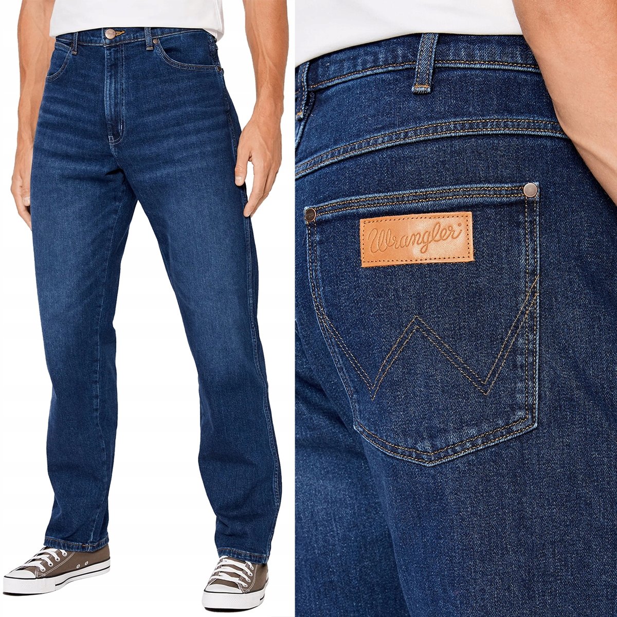 Wrangler FRONTIER RELAXED Dancing Water PROSTE LUŹNE CIEMNY DżINS W34 L32