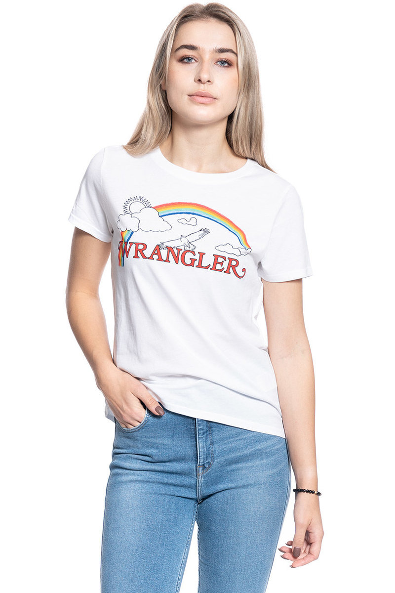 Damska koszulka t-shirt Wrangler RAINBOW REGULAR S