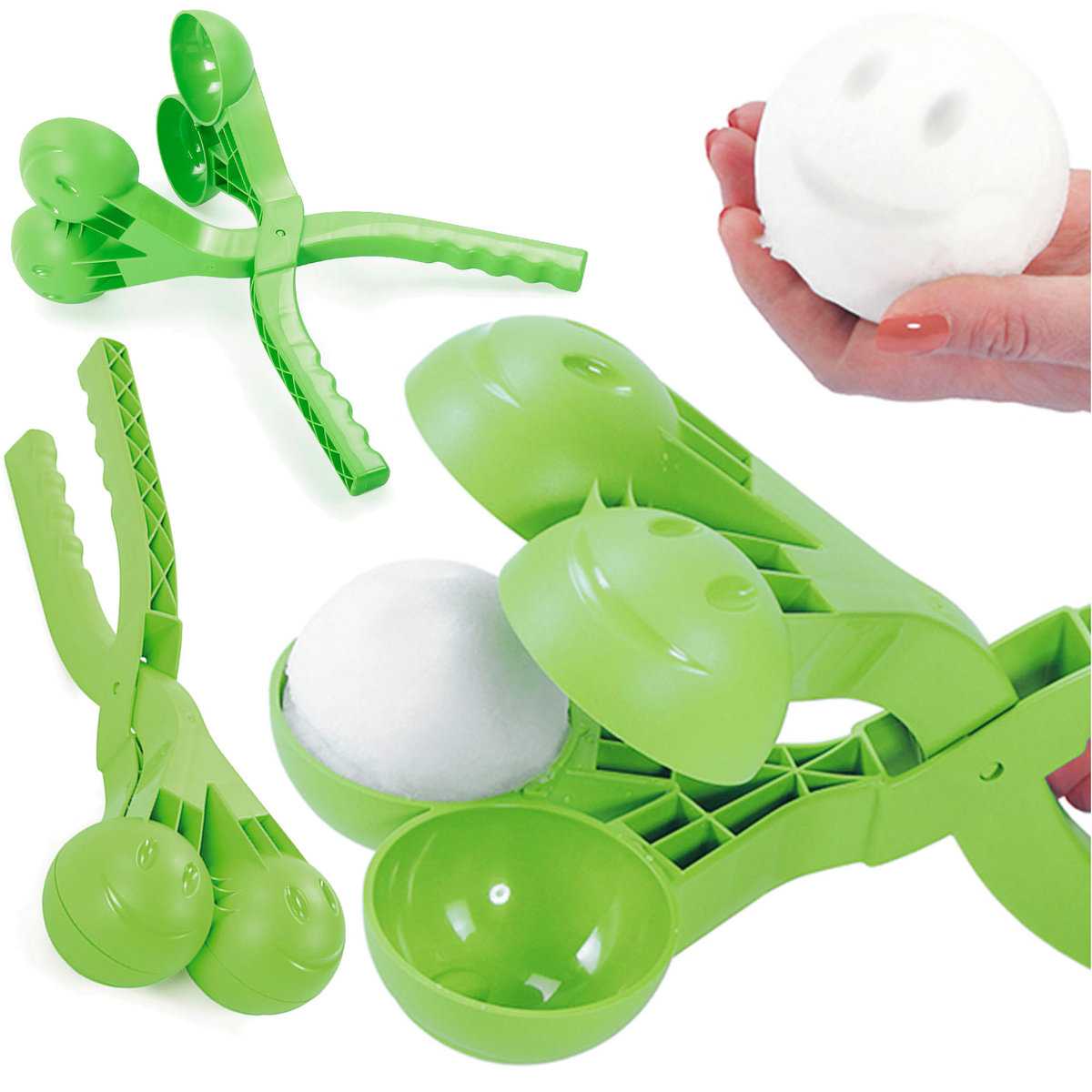 Śnieżkomat Narzędzie Do Robienia Kulek Ze Śniegu Śnieżynek Podwójny Automat Kulkomat Ballmaker Zielony