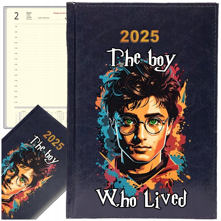 KALENDARZ KSIĄŻKOWY 2025 DZIENNY A5 HARRY POTTER PLANER TERMINARZ Z7